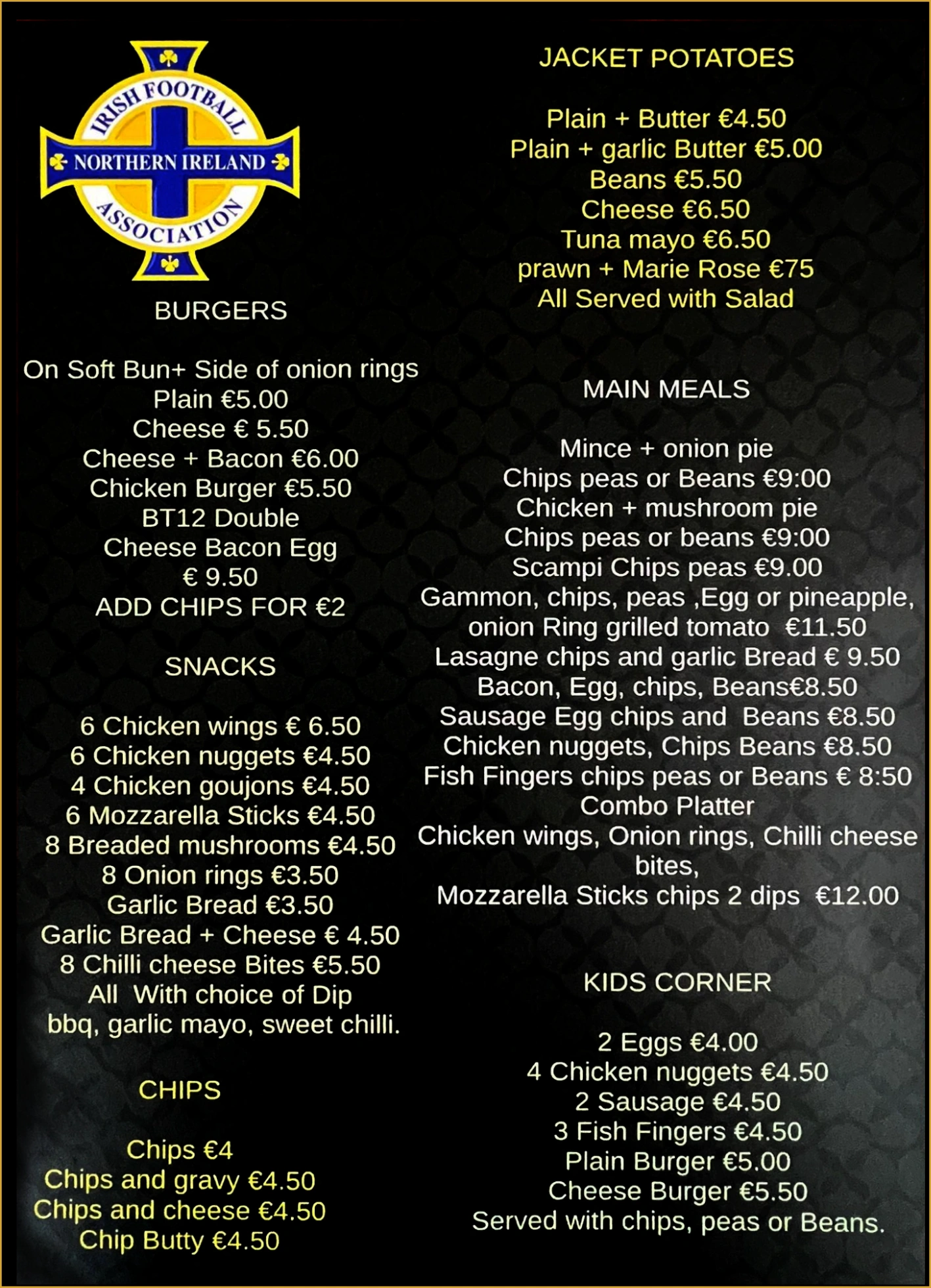 BT12 Bar's Menu - side 2